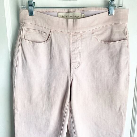 Soft Surroundings Pink Blush Pull On Raw Hem Jeggings Stretch Jeans Size Small S - Picture 8 of 16